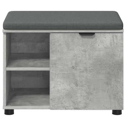 Panca per ingresso con cuscino Grigio cemento 60 x 38 x 46 cm