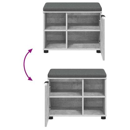 Panca per ingresso con cuscino Grigio Cemento 60 x 38 x 46 cm