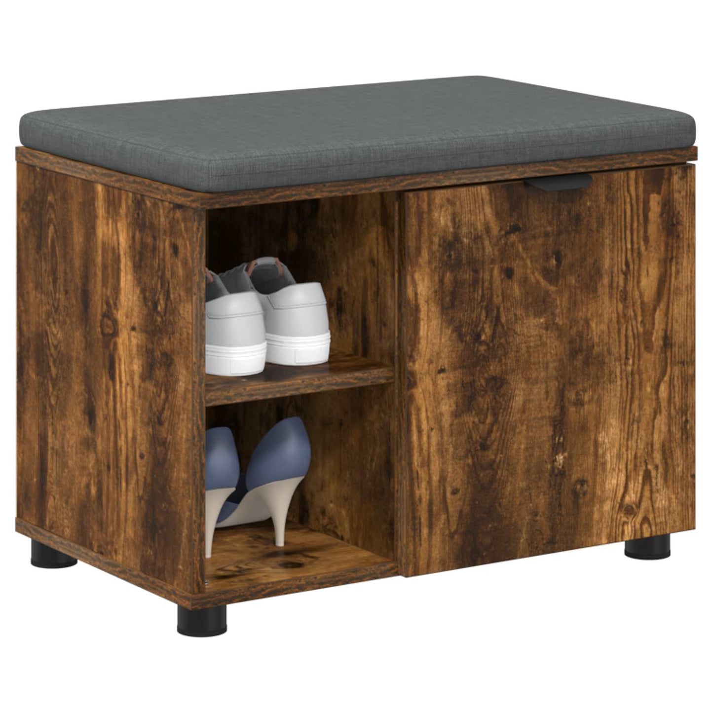 Panca per ingresso con cuscino Rovere fumé 60 x 38 x 46 cm