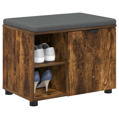 Panca per ingresso con cuscino Rovere fumé 60 x 38 x 46 cm