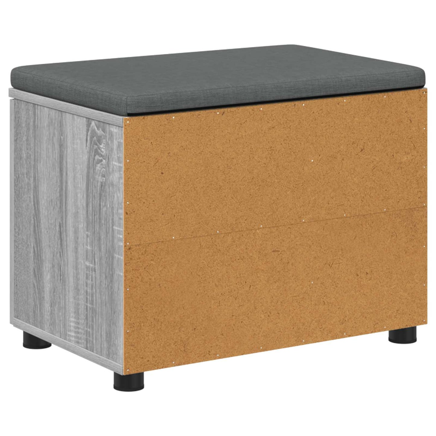 Panca per ingresso con cuscino Grigio Sonoma 60 x 38 x 46 cm