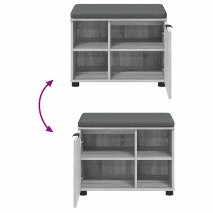 Panca per ingresso con cuscino Sonoma grigia 60 x 38 x 46 cm