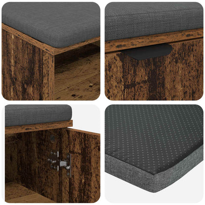 Panca per ingresso con cuscino Legno vecchio 60 x 38 x 46 cm