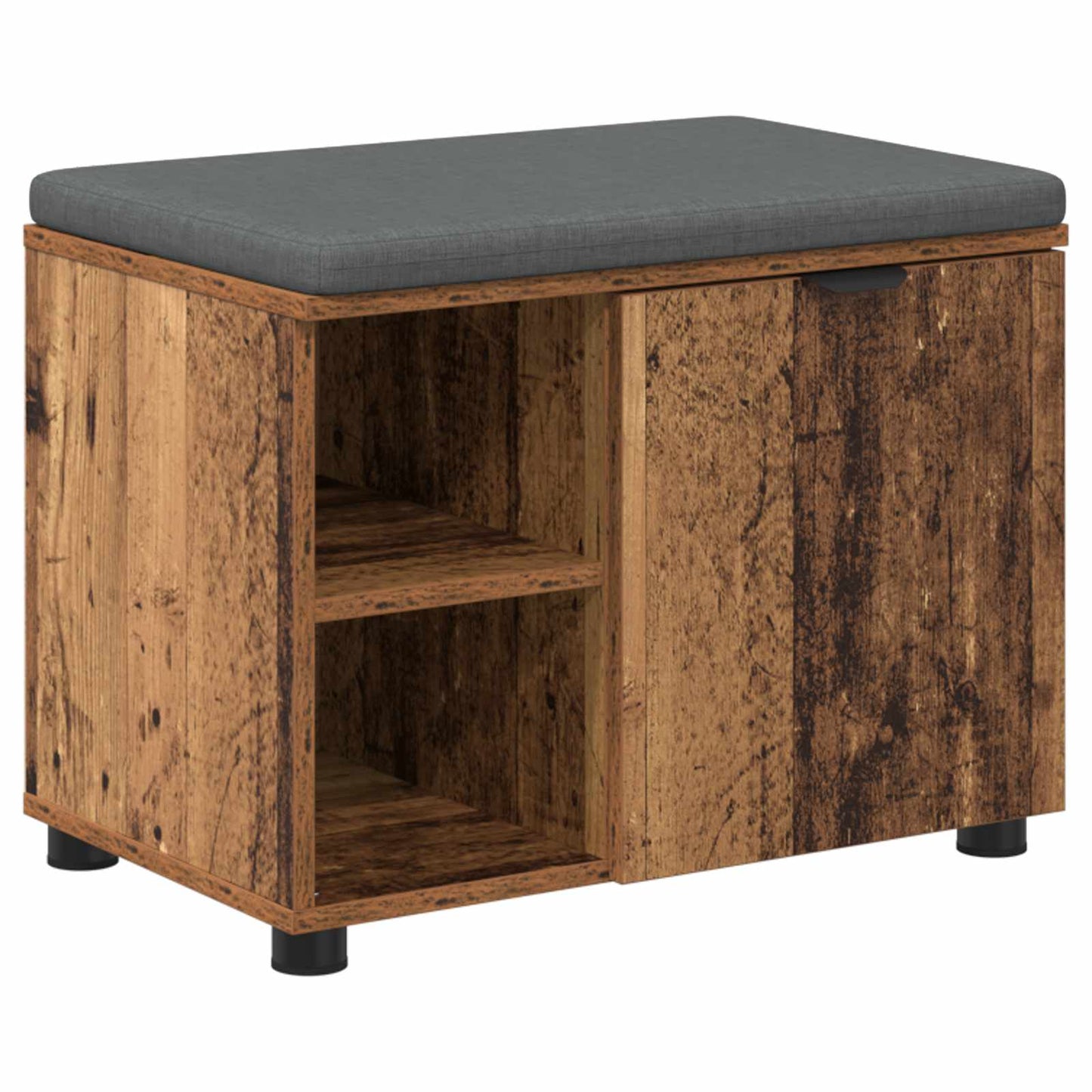 Panca per ingresso con cuscino Legno vecchio 60 x 38 x 46 cm