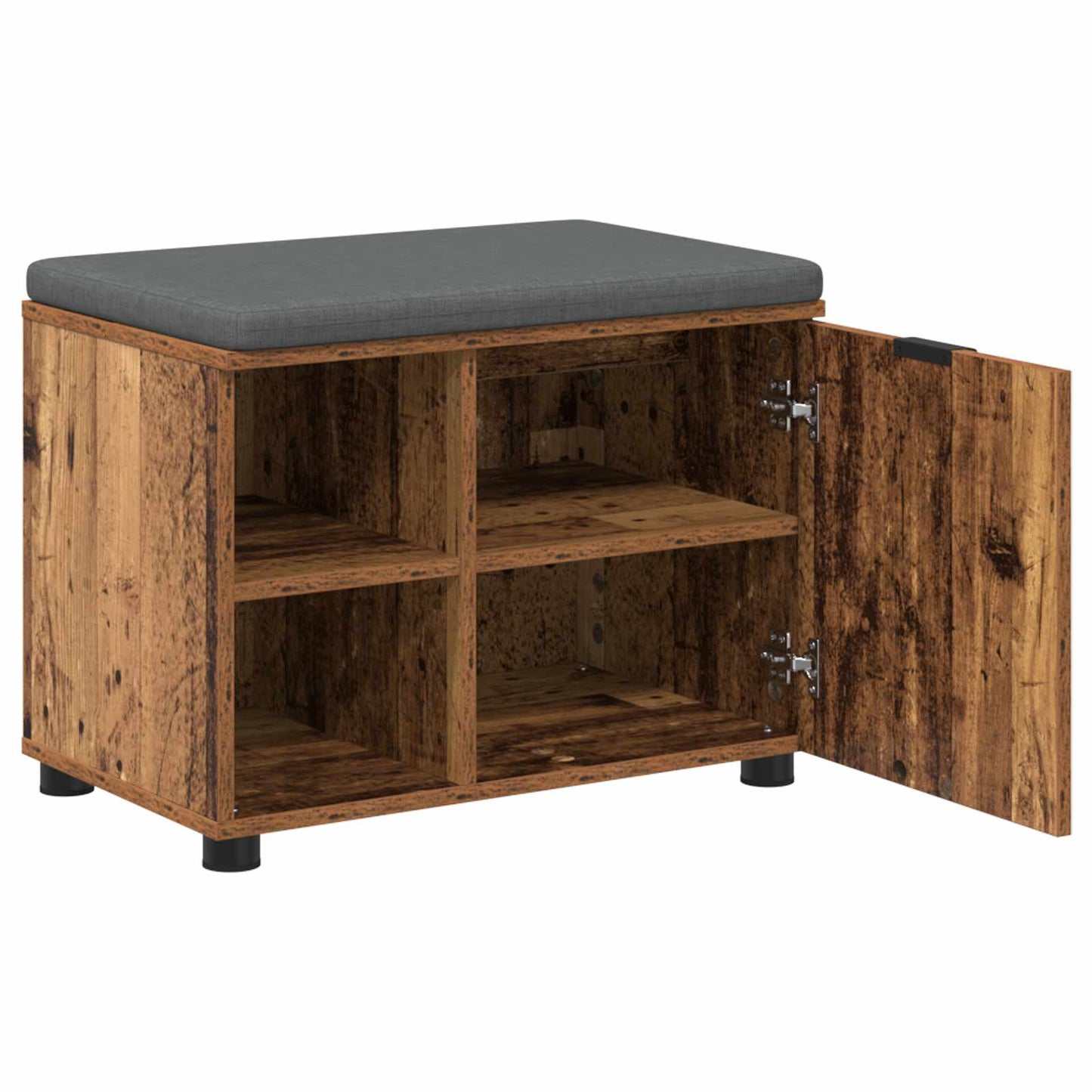 Panca per ingresso con cuscino Legno vecchio 60 x 38 x 46 cm