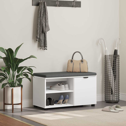 Panca per ingresso con cuscino Bianco 80 x 38 x 46 cm