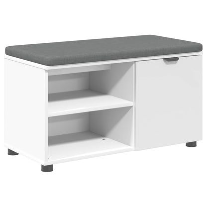 Panca per ingresso con cuscino Bianco 80 x 38 x 46 cm