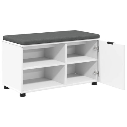 Panca per ingresso con cuscino Bianco 80 x 38 x 46 cm