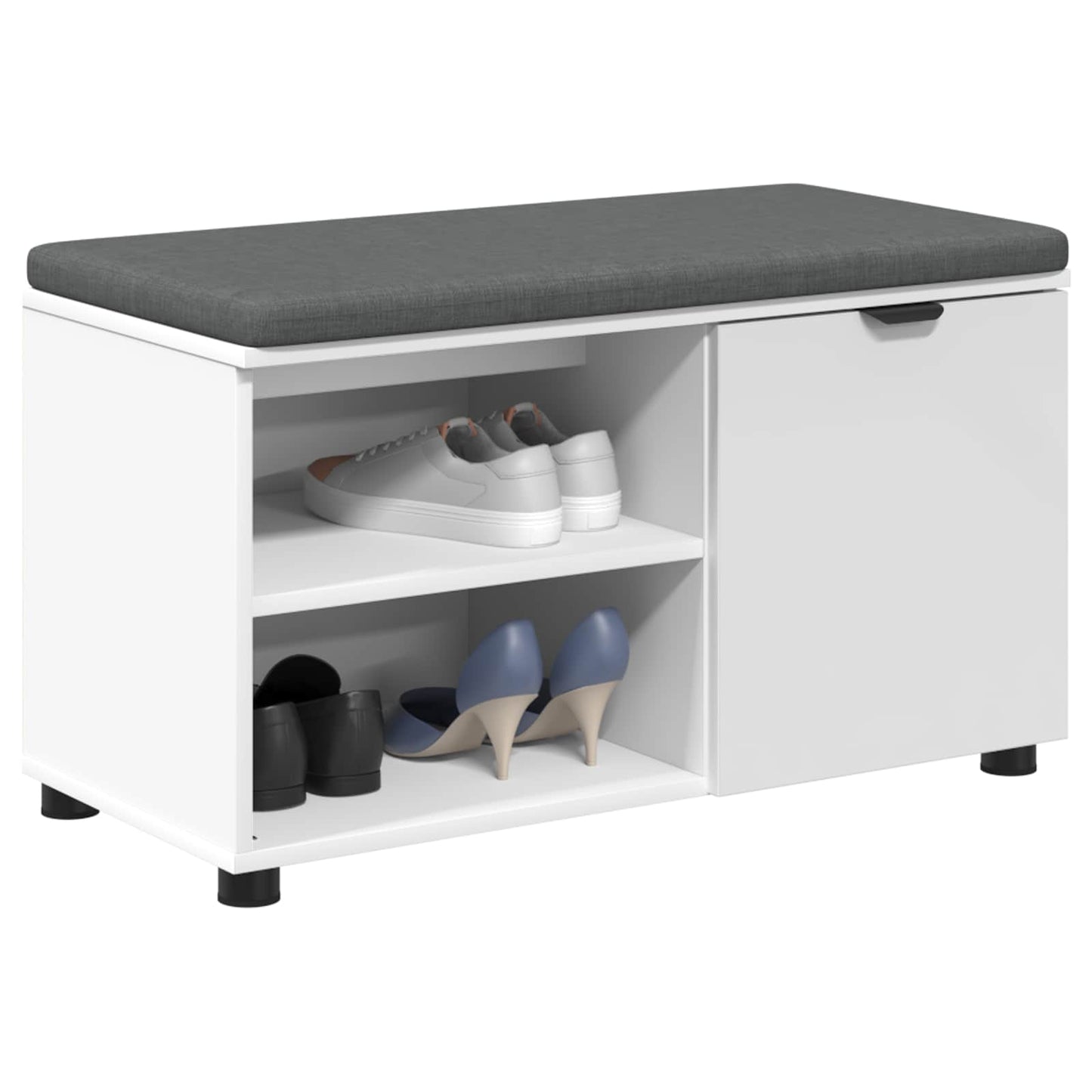 Panca per ingresso con cuscino Bianco 80 x 38 x 46 cm