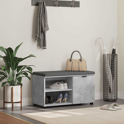 Panca per ingresso con cuscino Grigio cemento 80 x 38 x 46 cm