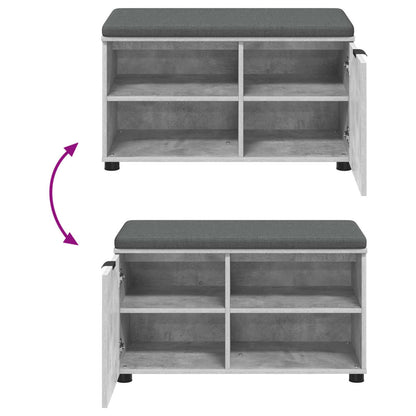 Panca per ingresso con cuscino Grigio Cemento 80 x 38 x 46 cm