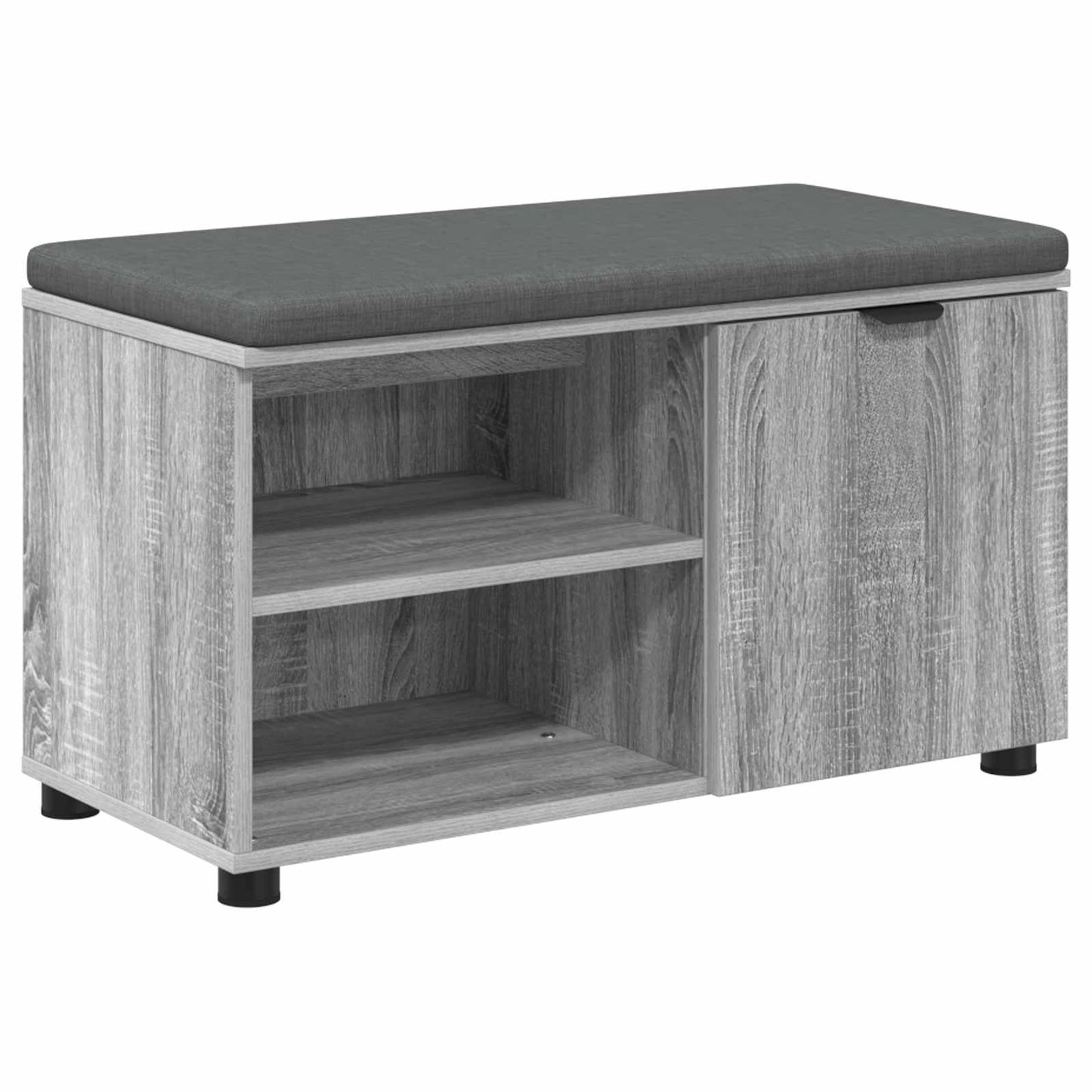 Panca per ingresso con cuscino Grigio Sonoma 80 x 38 x 46 cm