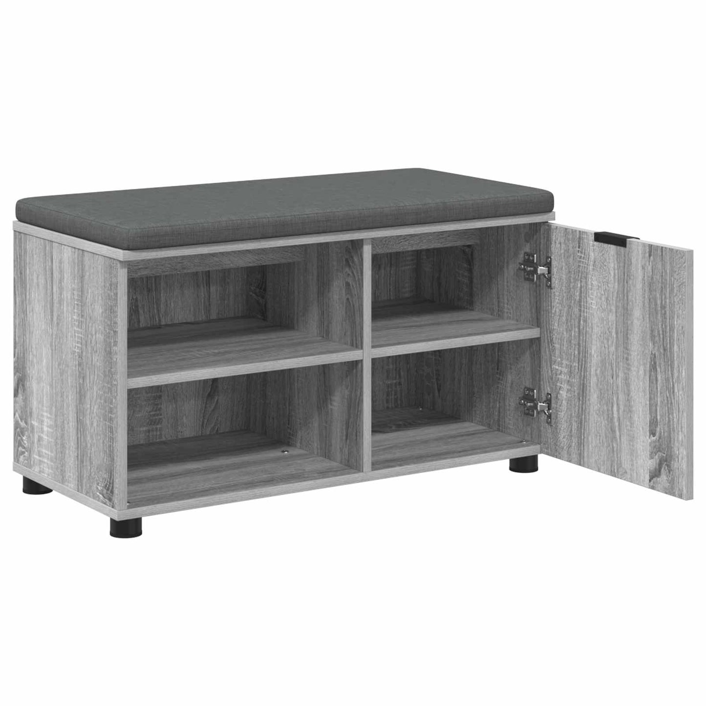 Panca per ingresso con cuscino Grigio Sonoma 80 x 38 x 46 cm