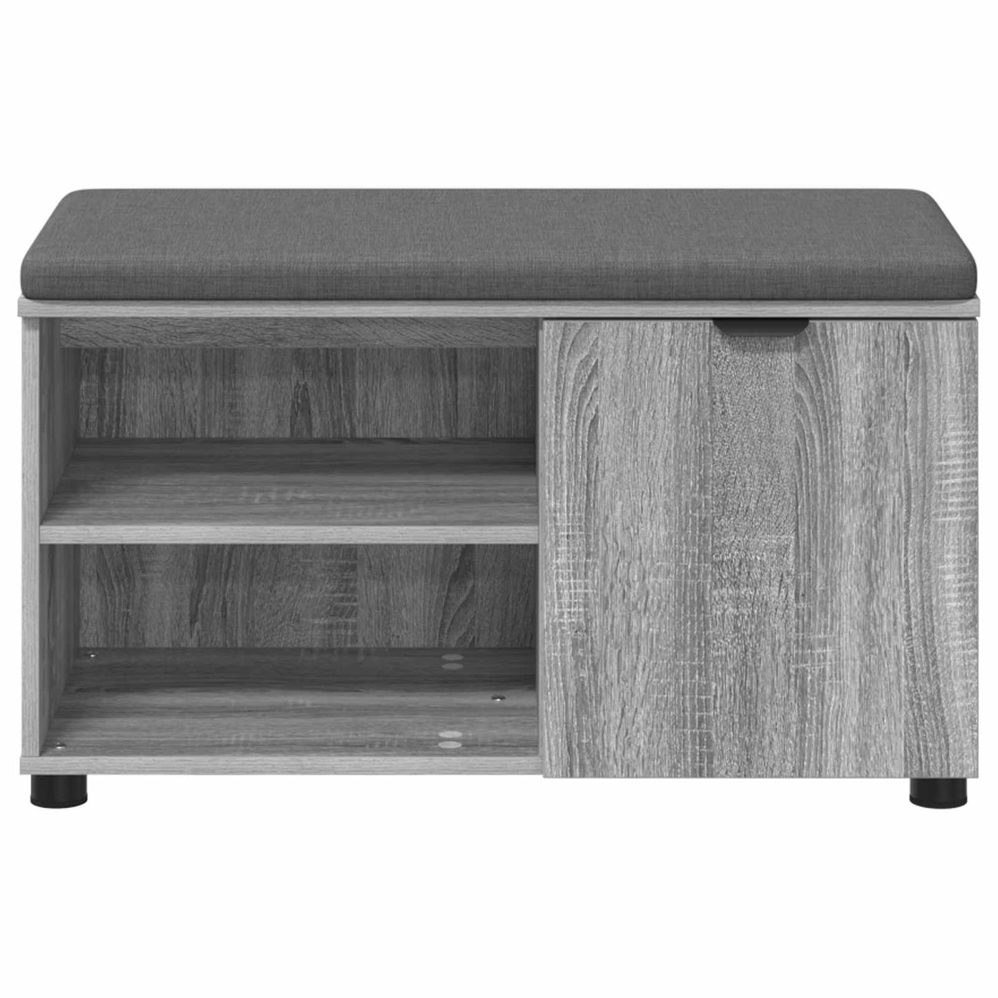 Panca per ingresso con cuscino Grigio Sonoma 80 x 38 x 46 cm