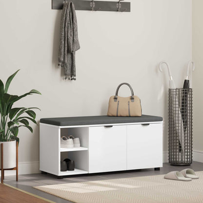 Panca per ingresso con cuscino Bianco 100 x 38 x 46 cm