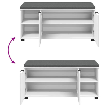 Panca per ingresso con cuscino Bianco 100 x 38 x 46 cm