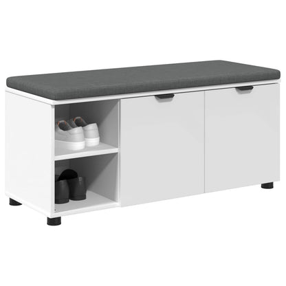Panca per ingresso con cuscino Bianco 100 x 38 x 46 cm