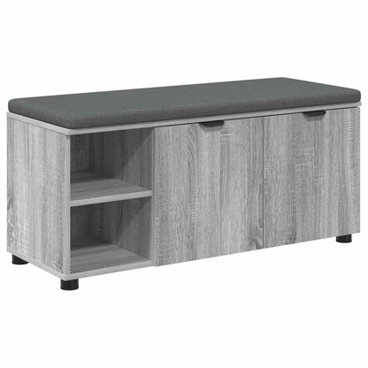 Panca per ingresso con cuscino Grigio Sonoma 100 x 38 x 46 cm
