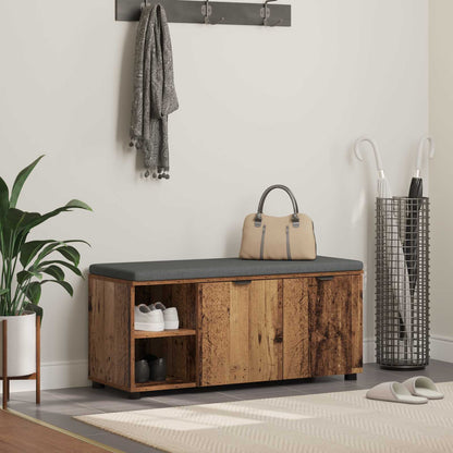 Panca per ingresso con cuscino Legno vecchio 100 x 38 x 46 cm