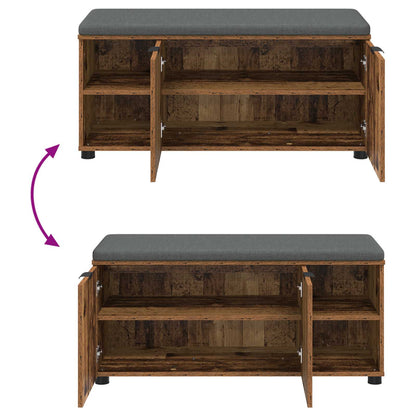 Panca per ingresso con cuscino Legno vecchio 100 x 38 x 46 cm