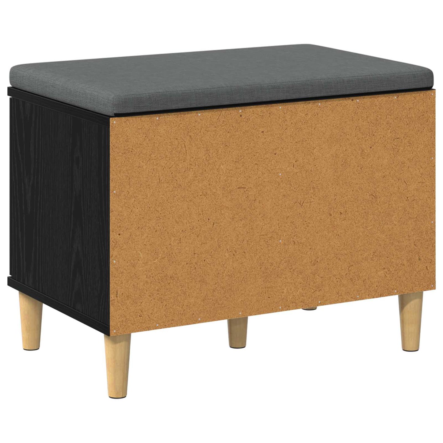 Panca per ingresso con cuscino Rovere Nero 60 x 38 x 46 cm