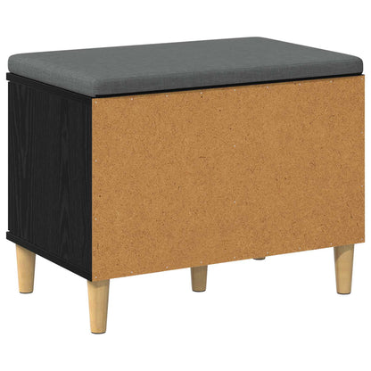 Panca per ingresso con cuscino Rovere Nero 60 x 38 x 46 cm