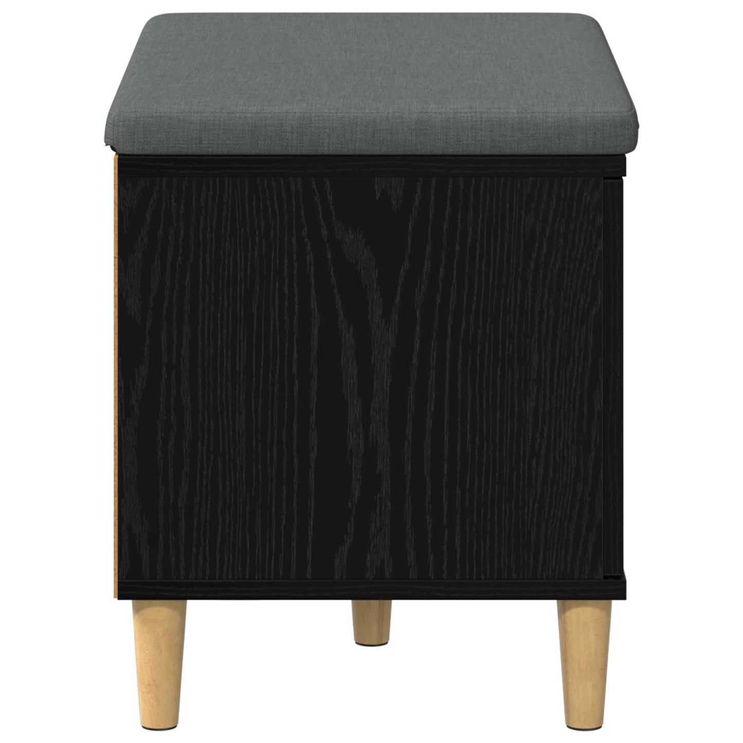 Panca per ingresso con cuscino Rovere Nero 60 x 38 x 46 cm