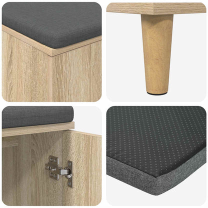 Panca per ingresso con cuscino Rovere Sonoma 60 x 38 x 46 cm