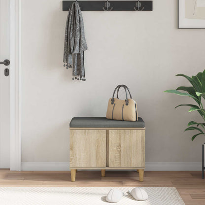 Panca per ingresso con cuscino Rovere Sonoma 60 x 38 x 46 cm