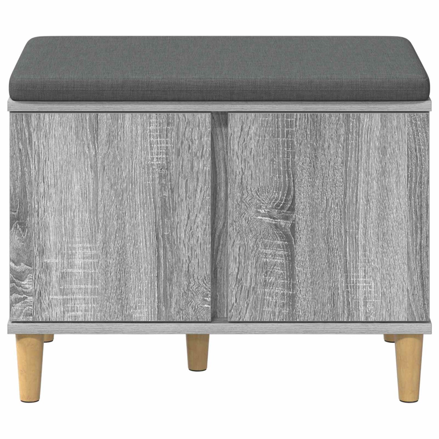 Panca per ingresso con cuscino Grigio Sonoma 60 x 38 x 46 cm