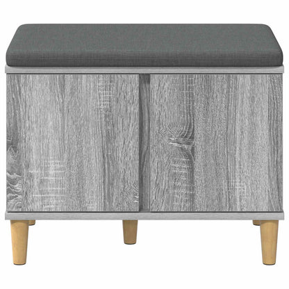 Panca per ingresso con cuscino Grigio Sonoma 60 x 38 x 46 cm