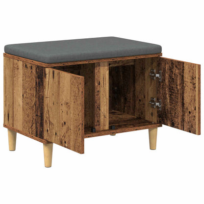 Panca per ingresso con cuscino Legno vecchio 60 x 38 x 46 cm