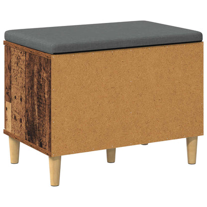 Panca per ingresso con cuscino Legno vecchio 60 x 38 x 46 cm