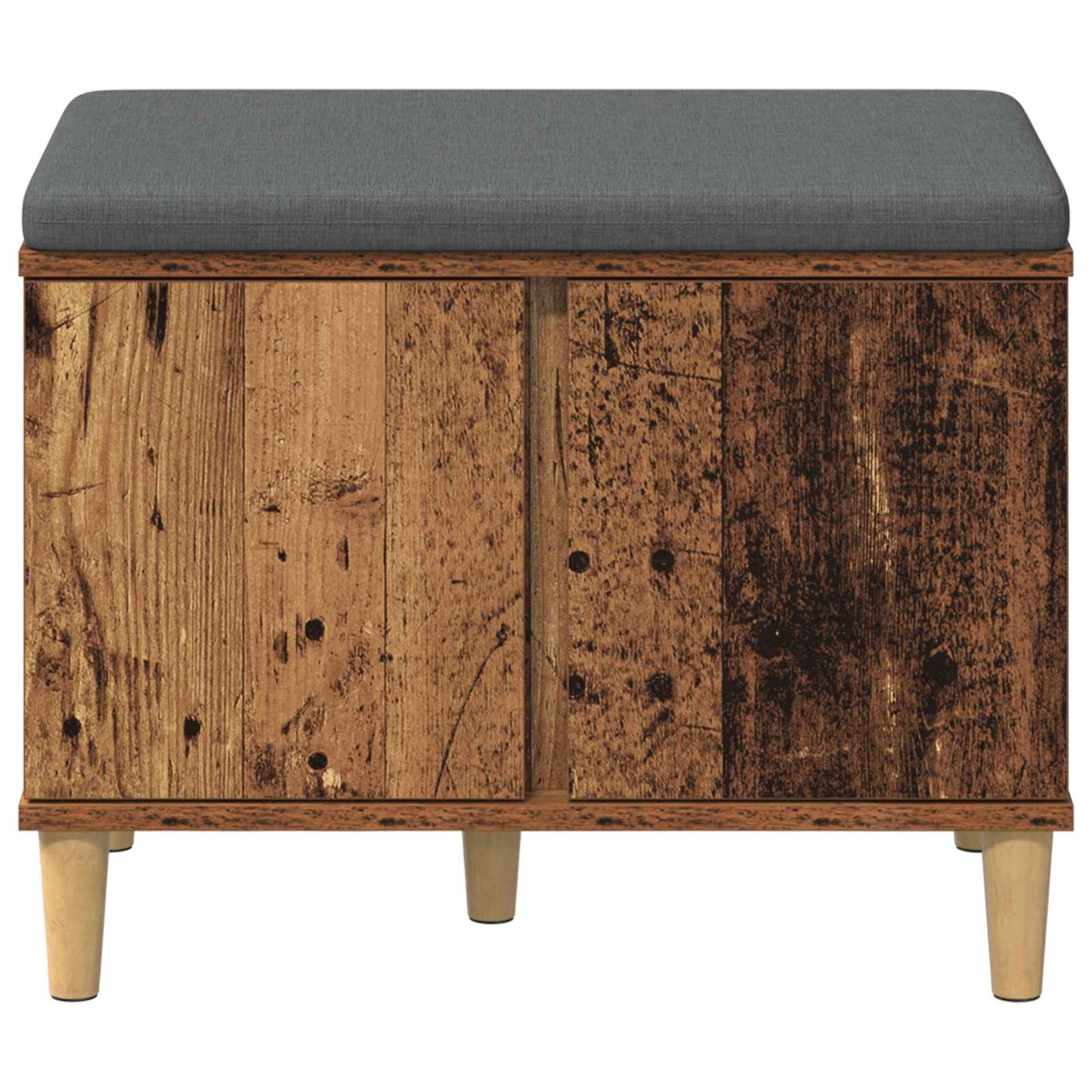 Panca per ingresso con cuscino Legno vecchio 60 x 38 x 46 cm