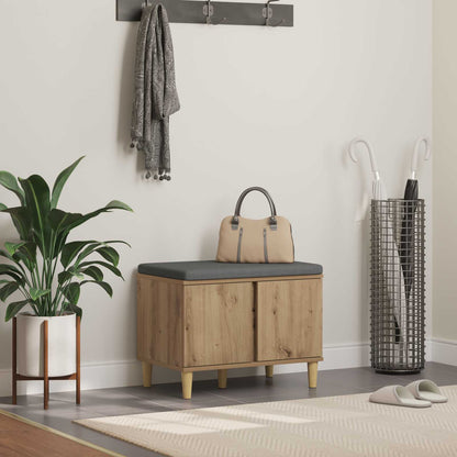 Panca per ingresso con porta Rovere artigianale 60 x 38 x 46 cm