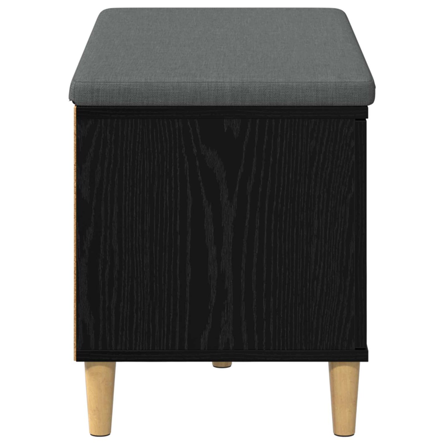 Panca per ingresso con cuscino Rovere Nero 60 x 38 x 46 cm