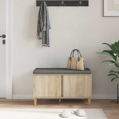 Panca per ingresso con cuscino Rovere Sonoma 60 x 38 x 46 cm
