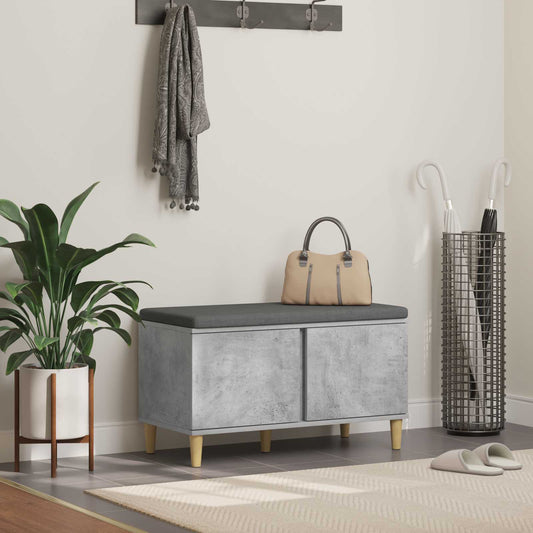 Panca per ingresso con cuscino Grigio cemento 60 x 38 x 46 cm