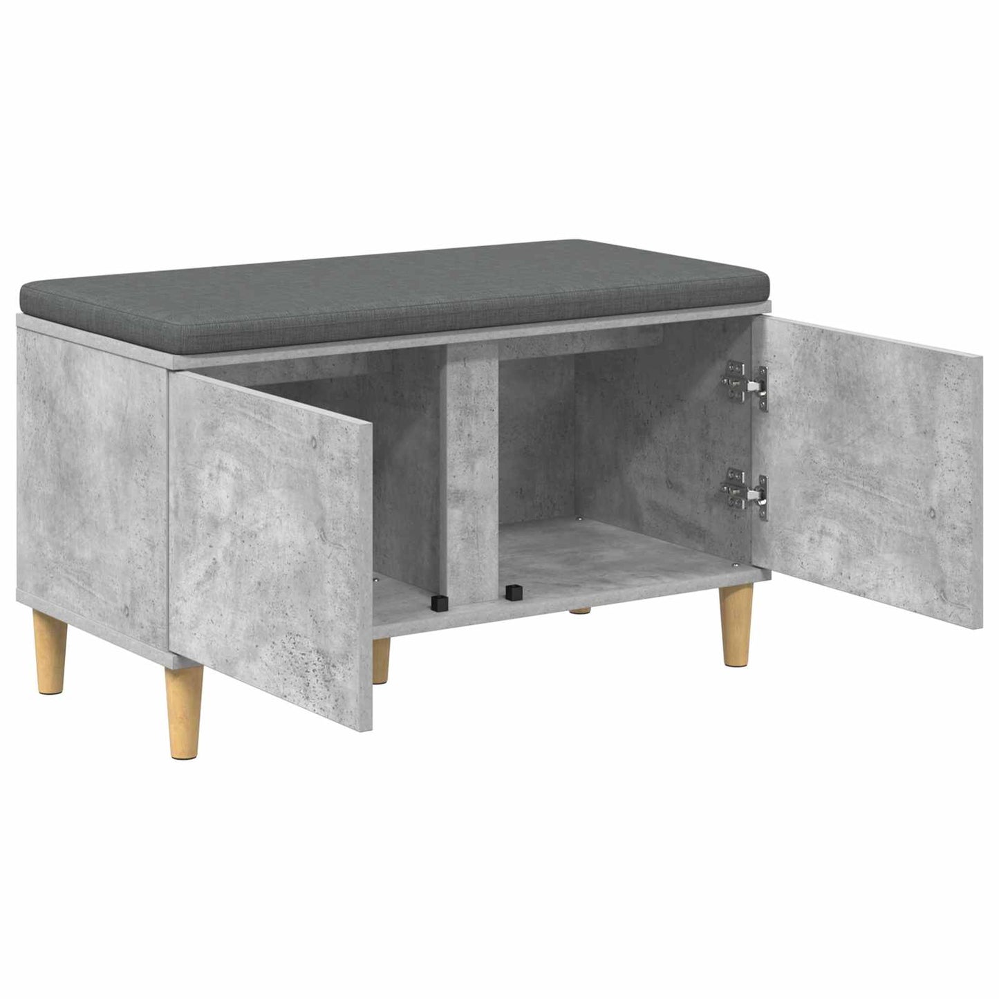 Panca per ingresso con cuscino Grigio cemento 60 x 38 x 46 cm