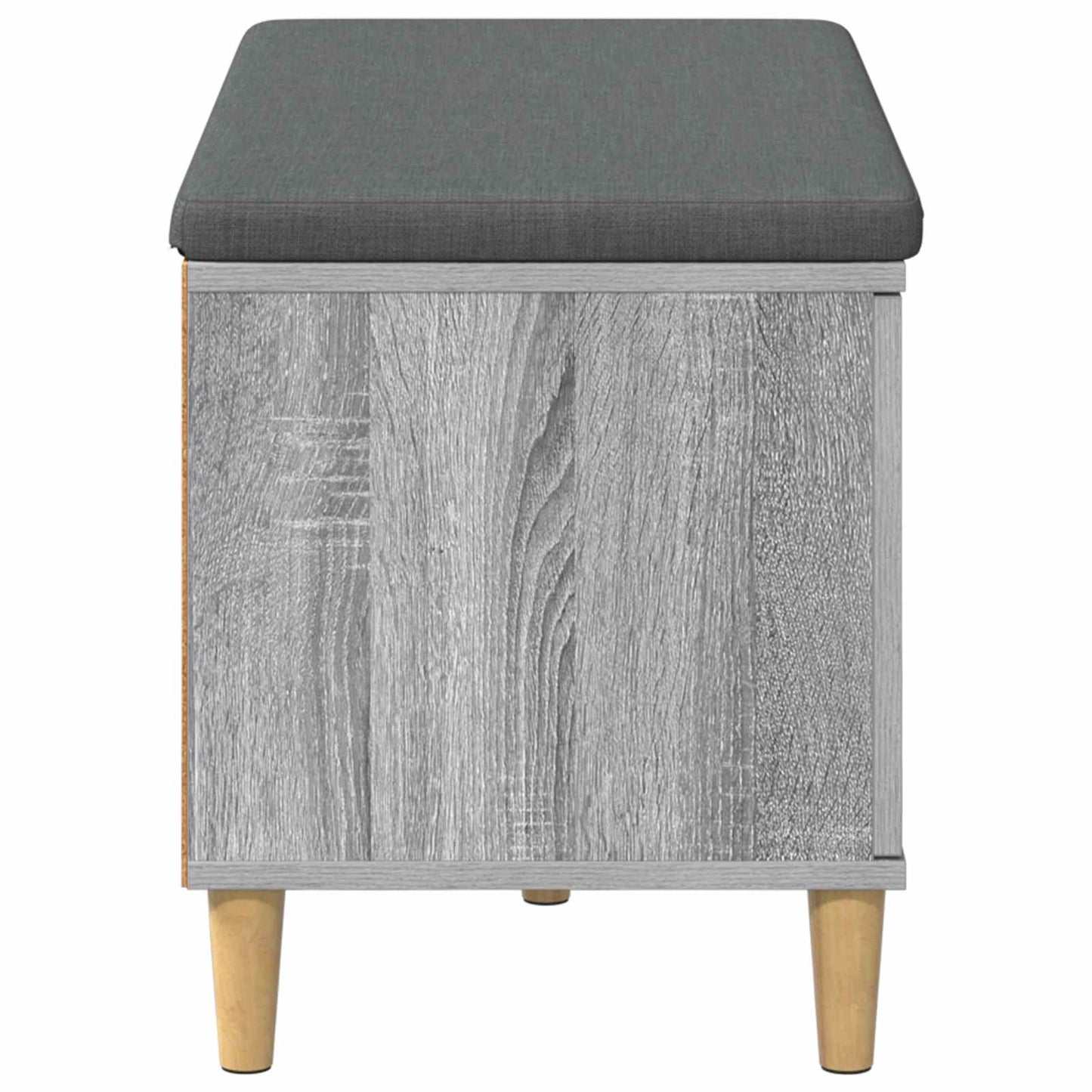 Panca per ingresso con cuscino Grigio Sonoma 60 x 38 x 46 cm