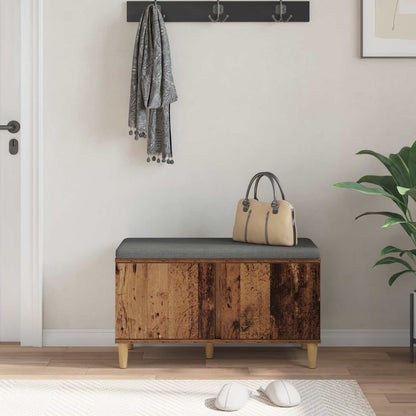 Panca per ingresso con cuscino Legno vecchio 60 x 38 x 46 cm