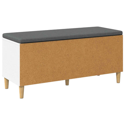 Panca per ingresso con cuscino con porta Bianco 60 x 38 x 46 cm