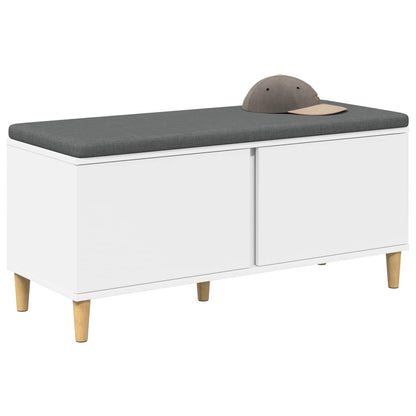 Panca per ingresso con cuscino con porta Bianco 60 x 38 x 46 cm