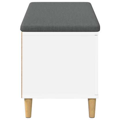 Panca per ingresso con cuscino con porta Bianco 60 x 38 x 46 cm