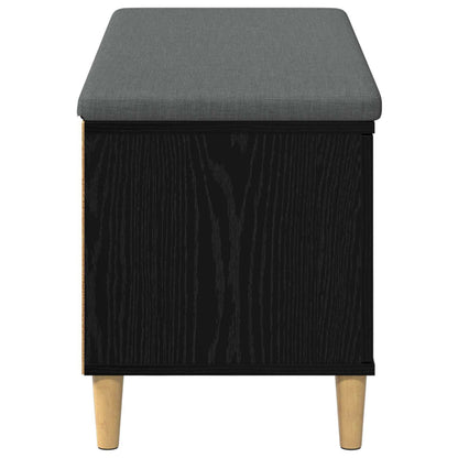 Panca per ingresso con cuscino Rovere Nero 60 x 38 x 46 cm