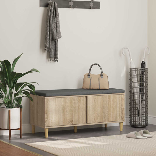 Panca per ingresso con cuscino Rovere Sonoma 60 x 38 x 46 cm