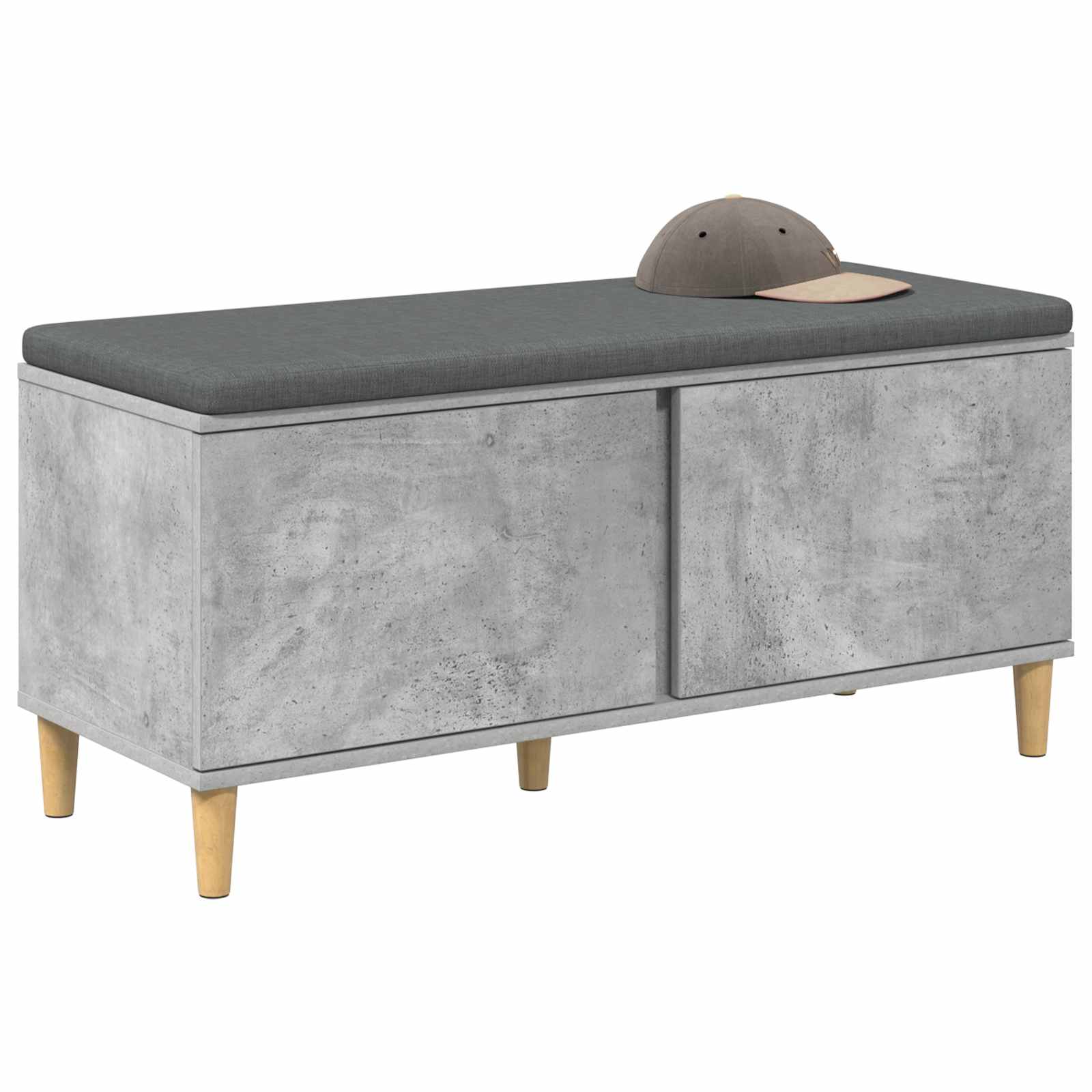 Panca per ingresso con cuscino Grigio Cemento 100 x 38 x 46 cm | homemem39