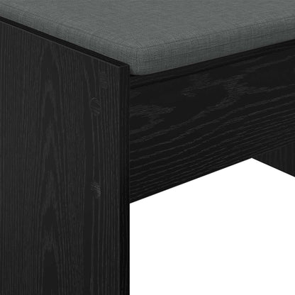 Panca per ingresso con cuscino Rovere Nero 63 x 38 x 40 cm | homemem39