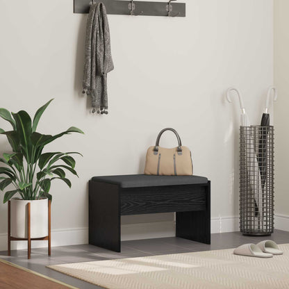 Panca per ingresso con cuscino Rovere Nero 63 x 38 x 40 cm | homemem39
