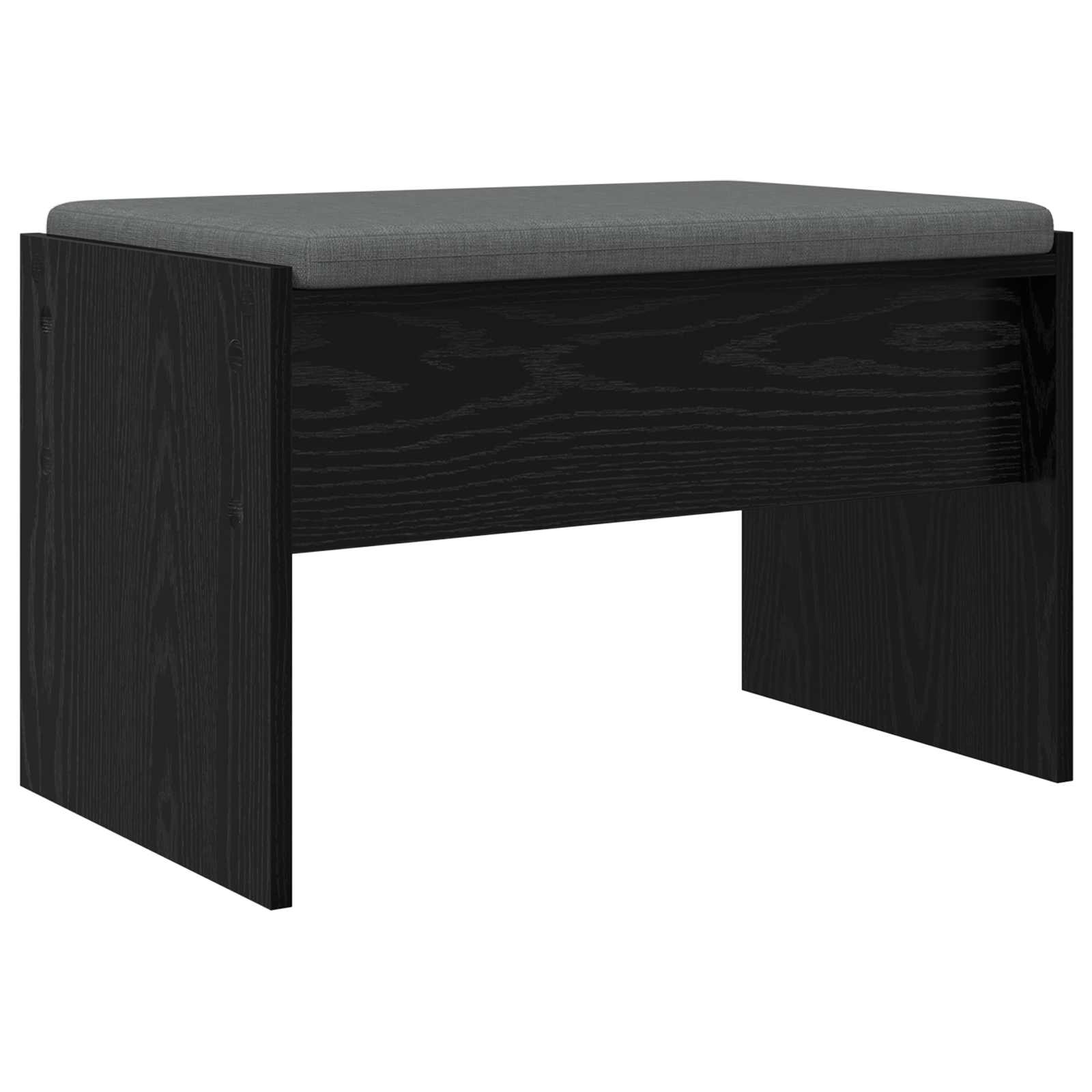 Panca per ingresso con cuscino Rovere Nero 63 x 38 x 40 cm | homemem39